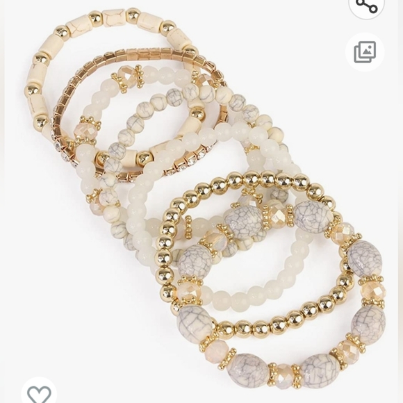 NWT White Stackable Stretchy Wrap Bracelet Bangles - Picture 3 of 5